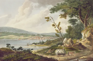 Newburg, no.14 from the Hudson River Portfolio, engraved by J. Hill