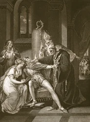 Edwy and Elgiva, engraved by Isaac Taylor, illustration from David Hume