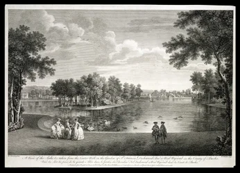View of the Lake from the Centre Walk in the garden at West Wycombe, Buckinghamshire