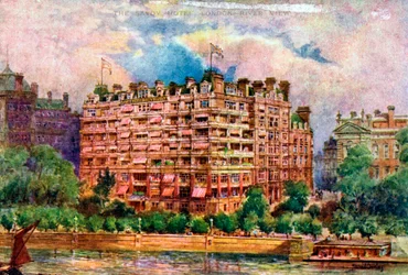 The Savoy Hotel as Seen from the River Thames, London, 1905