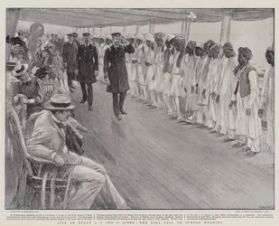 Life on Board a P and O Liner, the Roll Call on Sunday Morning