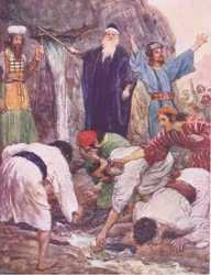 Moses striking the rock