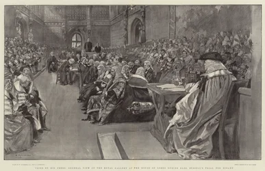 Tried by his Peers, General View of the Royal Gallery at the House of Lords during Earl Russell