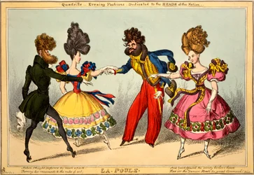 La Poule. Quadrille - Evening Fashions, Dedicated to the HEADS of the Nation, 1827