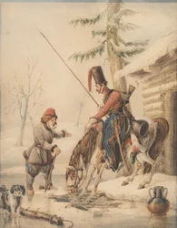 Russian Cossacks at a Boathouse on the Banks of the Don
