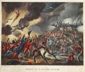 Storming of St Sebastian Aug 31, 1811, aquatint by J.C. Stadler, pub. by Tegg, Apr 1818