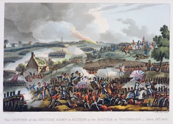 The Centre of the British Army in Action at the Battle of Waterloo, June 18th 1815, from 