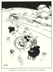 Illustration for Railway Ribaldry by W Heath Robinson