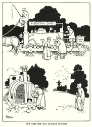 Illustration for Railway Ribaldry by W Heath Robinson