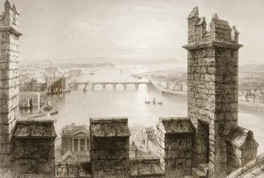 The River Shannon and Limerick from the Cathedral Tower, County Limerick, from 