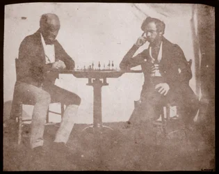 Nicolaas Henneman contemplates his move in a game of chess, September 1841