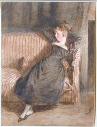 Young Girl Asleep on a Couch