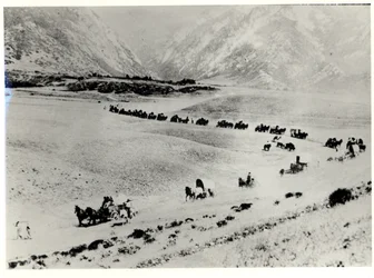 Pioneers Collecting Immigrants from the Train Station and Leading Them to the Mormon Salt Lake City