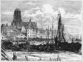 View of Frankfort-on-the-Main with the White Ladies Church in the Background