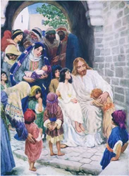 Jesus and the children, from The Bible Picture Book published by Thomas Nelson, c.1950