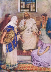The two sisters, from The Bible Picture Book published by Thomas Nelson, c.1950