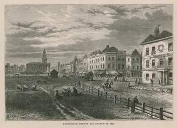 Kennington Common and Church in 1830