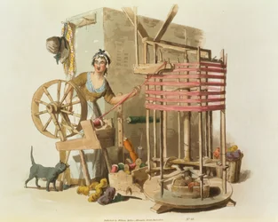 A Woman Wool Skeiner, engraved by the artist