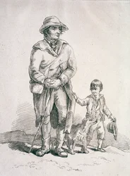 A Rustic with a Dog and a Boy, Provincial Characters, 1813