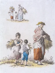 Women and Children Gleaning, Provincial Characters