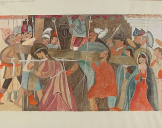 Station of the Cross No. 5: Jesus is Assisted in Carrying His Cross