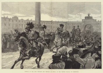 Arrival of the New Emperor and Empress of Russia at the Winter Palace, St Petersburg