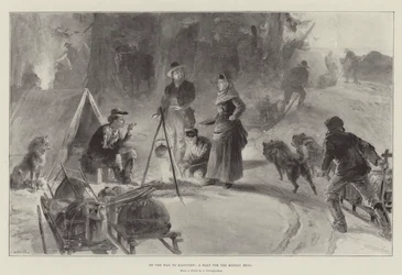 On the Way to Klondike, a Halt for the Midday Meal