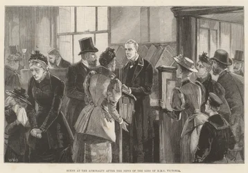 Scene at the Admiralty after the News of the Loss of HMS Victoria