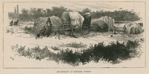 Sketches of Gypsy Life; Encampment at Mitcham Common