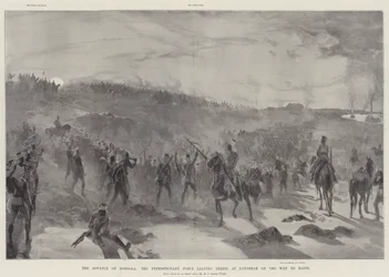 The Advance on Dongola, the Expeditionary Force leaving Fereig at Daybreak on the Way to Hafir