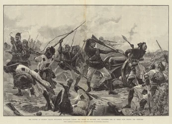 The Battle at Suakin, Black Soudanese Battalion Taking the Enemy in Reverse and Capturing One of Their Guns Behind the Trenches