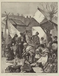 The Earthquake in Spain, People of Granada taking Shelter in Wooden Huts and Tents