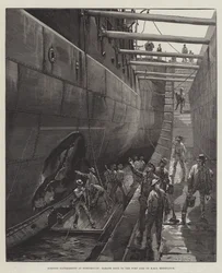 Torpedo Experiments at Portsmouth, Damage done to the Port Side of HMS Resistance