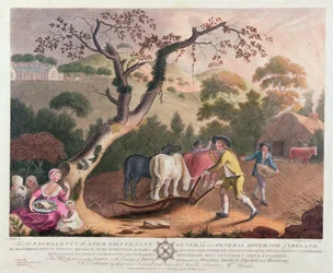 View of Ploughing, Sowing Flax Seed and Harrowing, 1791