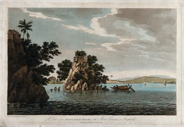 A View of an Insulated Rock, in the River Ganges at Jangerah