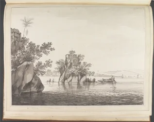 A View of an Insulated Rock in the River Ganges at Jangerah [Jahangira]