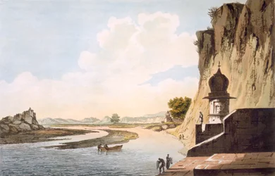 A View of the Ghat at Etawa, on the Banks of the River Jumna, pub. 1785-88