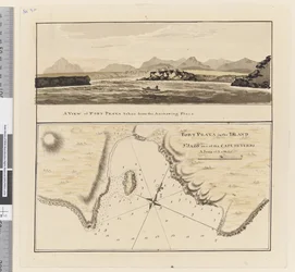 Chart of Port Praya in the Island of St Jago, Cape Verde Islands