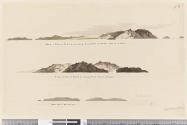 View of Porto Santo Extending from NNW to WBN Distant 5 Miles, View of Porto Santo Bearing North Distant 2 Leagues, View of The Deserters