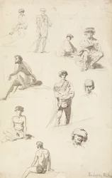 Sheet of Studies of Oriental Figures