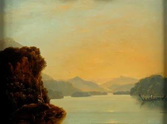 View in Dusky Bay with a Maori Canoe