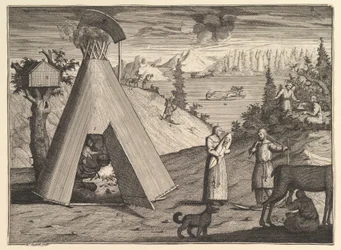A Lapland Hut from Aubry de La Mottrayes Travels throughout Europe, Asia and into Part of..., 1723-24