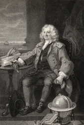 Captain Thomas Coram, engraved by Benjamin Holl, from 