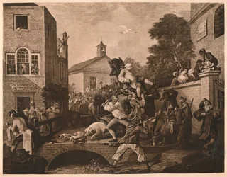 Chairing the Members, Plate IV from The Humours of an Election, 1757
