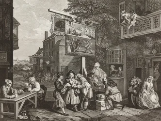 Four Prints of an Election. Plate 2: Canvassing for Votes. 1757