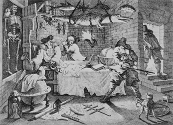 Hudibras beats Sidrophel and his man Whachum, from 