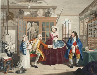 Marriage a la Mode, Plate III, The Inspection, Illustration from 