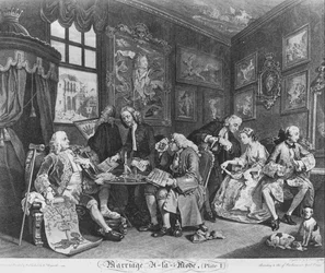 Marriage à la Mode, Plate 1, (The Marriage Contract)