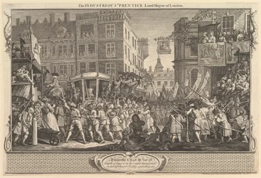 The Industrious Prentice Lord Mayor of London: Industry and Idleness, Plate