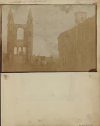 The East Gable and South Aisle of St. Andrews Cathedral with St. Regulus Tower, from the Northwest